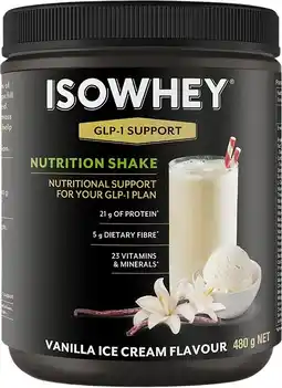 healthylife IsoWhey GLP-1 Support Nutrition Shake Vanilla Ice Cream 480g offer