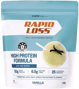 healthylife Rapid Loss High Protein Meal Replacement Shake Vanilla 672g offer