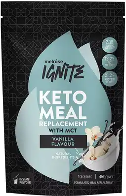healthylife Melrose Ignite Keto Mct Meal Replacement with Mct Vanilla 450g offer