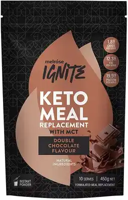 healthylife Melrose Ignite Keto Mct Meal Replacement with Mct Double Chocolate 450g offer