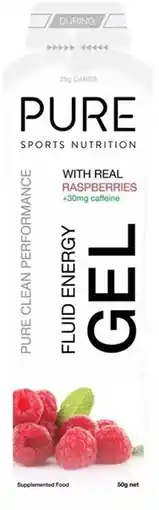 healthylife Pure Sports Nutrition Fluid Energy Gel Raspberry Caffeine 18 x 50g offer