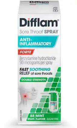 healthylife Difflam Forte Sore Throat Spray Fresh Mint 15ml offer