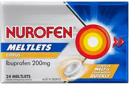 healthylife Nurofen Meltlets Ibuprofen Pain Relief Citrus 24 Tablets offer