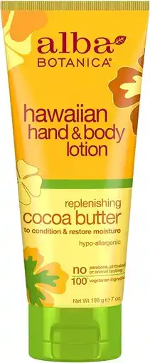 healthylife Alba Botanica Hawaiian Hand & Body Lotion Cocoa Butter 200ml offer
