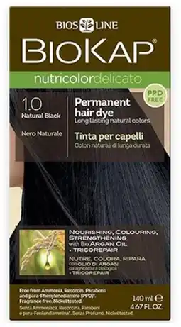 healthylife Biokap Nutricolor Delicato 1.0 Natural Black 140ml offer