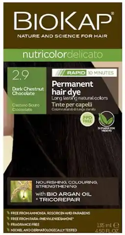 healthylife Biokap Nutricolor Delicato Rapid 2.9 Dark Chestnut Chocolate offer