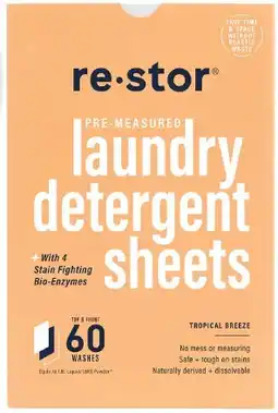 healthylife Restor Laundry Detergent Sheets Tropical Breeze 60 Pack offer