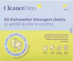 healthylife Cleaner Days Dishwasher Detergent Sheets - Lemon 60 Pack offer