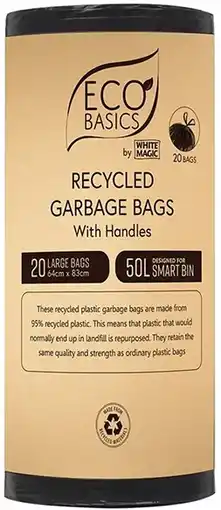 healthylife White Magic Eco Basics Garbage Bags Large 50L x 20 Bags offer