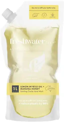 healthylife Freshwater Farm Lemon Myrtle + Manuka Honey Hand Wash Refill Pouch 1L offer