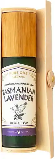 healthylife Pure Oils of Tasmania Lavender Room and Linen Spray in Bamboo Box 100ml offer