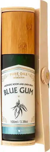 healthylife Pure Oils of Tasmania Blue Gum Room and Linen Spray in Bamboo Box 100ml offer