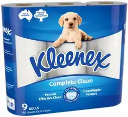 IGA Kleenex Complete Clean Toilet Tissue 9 Pack offer