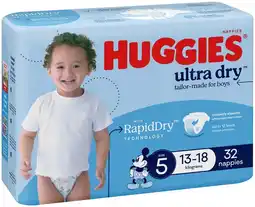 IGA Huggies Ultra Dry Nappies 30‑54 Pack Selected Varieties offer