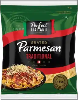 IGA Perfect Italiano Traditional Grated Parmesan Cheese 250g offer