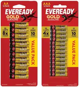 IGA Eveready Gold Alkaline Batteries AA or AAA 16 Pack offer