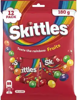 IGA Skittles Fruits Chewy Lollies Share Bag 12 Pack offer