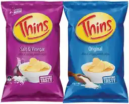 IGA Thins Chips 150‑175g or Thins Onion Rings 85g Selected Varieties offer