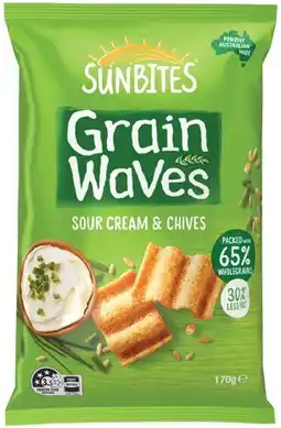 IGA Sunbites Grain Waves 170g or Smith’s Double Crunch Chips 150g Selected Varieties offer