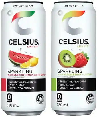 IGA Celsius Sparkling Energy Drink 330mL Selected Varieties offer