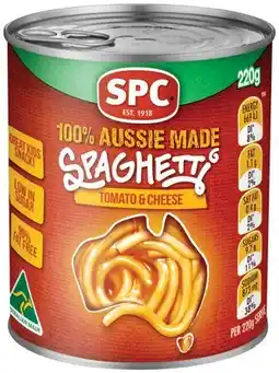 IGA SPC Spaghetti Tomato & Cheese or Baked Beans 220g offer