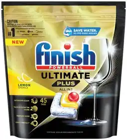 IGA Finish Ultimate Plus All in One Lemon Sparkle Dishwashing Tablets 45 Pack offer