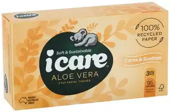 IGA Icare Facial Tissue Aloe Vera 95 Pack or Everyday 170 Pack offer