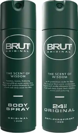 IGA Brut Original 24 Hr Anti‑perspirant or Body Spray 130g offer
