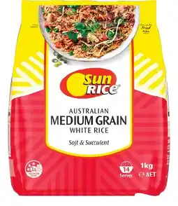 IGA SunRice White or Brown Rice Medium Grain 1kg offer