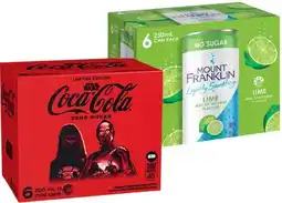 IGA Coca-Cola, Mount Franklin or Deep Spring 6x250mL Selected Varieties offer