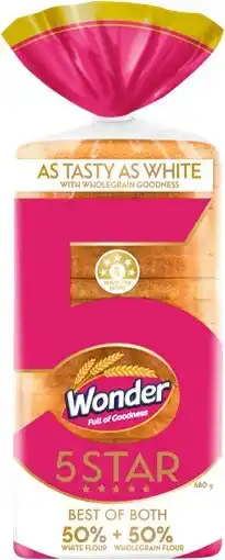IGA Wonder Bread 5 Star 680‑700g Selected Varieties offer