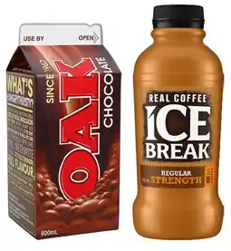 IGA Ice Break Real Coffee 500mL or Oak Flavoured Milk 600mL Selected Varieties offer