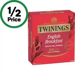 Woolworths Twinings Tea Bags Pk 80-100 offer
