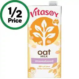 Woolworths Vitasoy Oat Unsweetened Milk 1 Litre offer