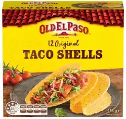 Coles Old El Paso Taco Shells 12 Pack 156g offer