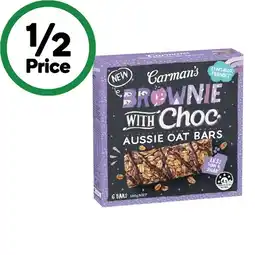 Woolworths Carman’s Aussie Oat Bars 100-180g Pk 5-6 offer