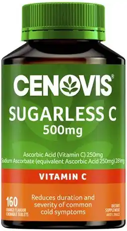 Coles Cenovis Sugarless C 500mg Tablets 160 Pack^ offer