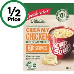 Woolworths Continental Cup a Soup 50-75g Pk 2 offer