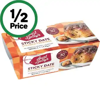Woolworths Aunt Betty’s Puddings 2 x 95g offer