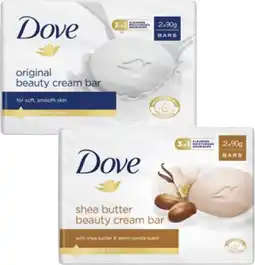 Coles Dove Beauty Bar Soap 2 Pack 180g offer