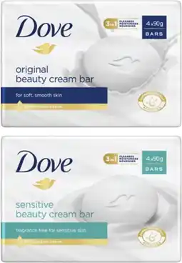 Coles Dove Beauty Bar Soap 4 Pack 360g offer