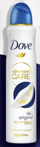 Coles Dove Advanced 72hr Antiperspirant Aerosol Deodorant 250mL offer