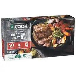 Woolworths Woolworths COOK Slow Cooked Traditional Beef Roast 650g offer