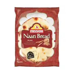 Woolworths Mission Naan Bread 280g Pk 4 offer