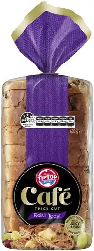 Coles Tip Top Café Thick Raisin Toast 600g offer