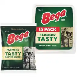Woolworths Bega Block, Grated or Sliced Cheese 250g offer
