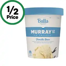 Woolworths Bulla Murray St Ice Cream Tubs 1 Litre – From the Freezer offer
