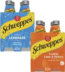 Coles Schweppes Mixers or Soft Drink 4x300mL offer