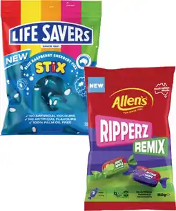 Coles Allen's or Life Savers Lollies 140g-200g offer