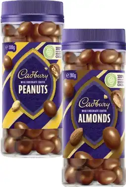 Coles Cadbury Chocolate Coated Fruit or Nut Jar 270g-340g offer